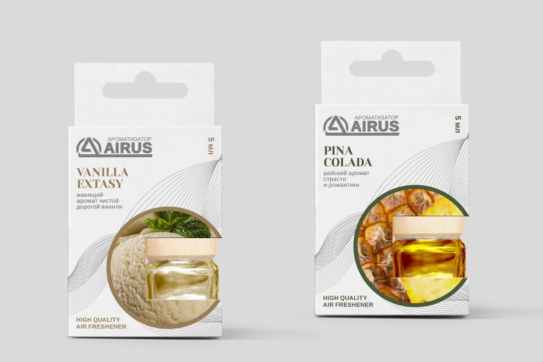 AIRUS - Упаковка и логотип для ароматизаторов воздуха