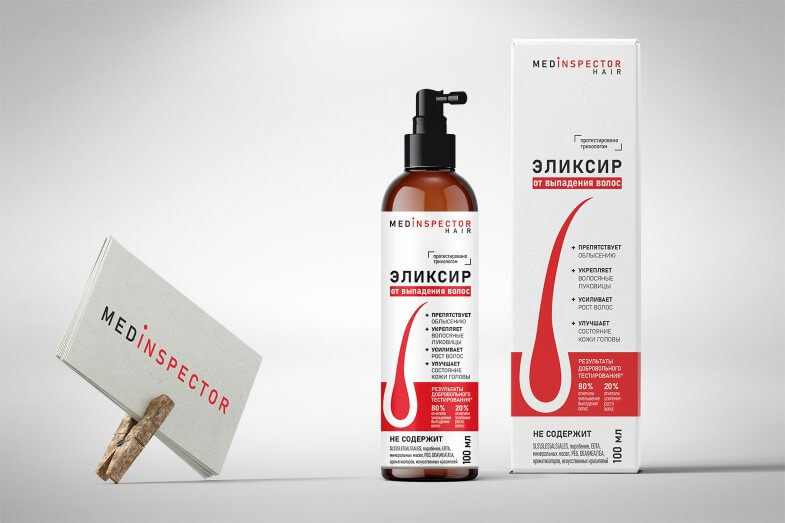 Medinspector - Упаковка, этикетки и логотип для линейки средств от выпадения волос