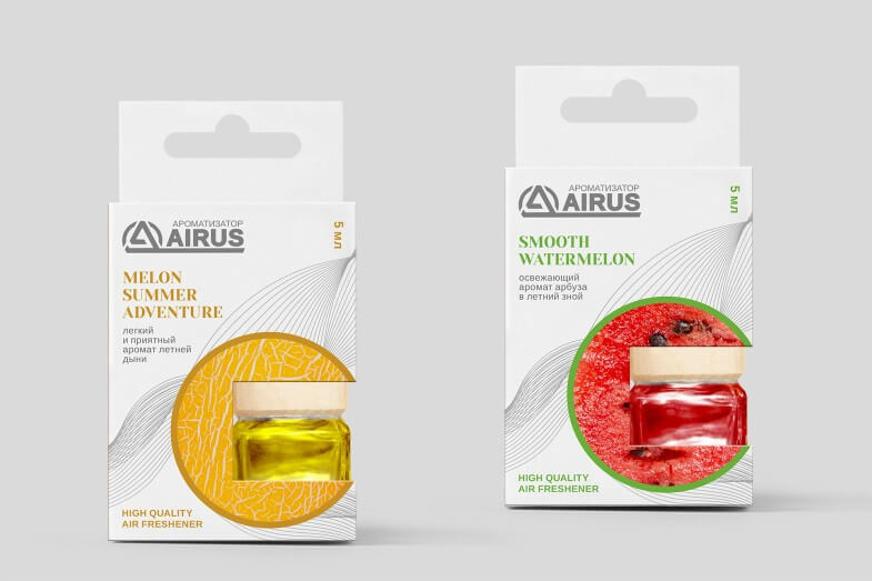 AIRUS - Упаковка и логотип для ароматизаторов воздуха