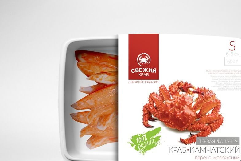 Свежий Краб - Упаковка линейки крабового мяса