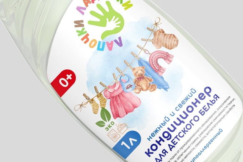Лапочки-ладошки - Этикетки средств для стирки детских вещей