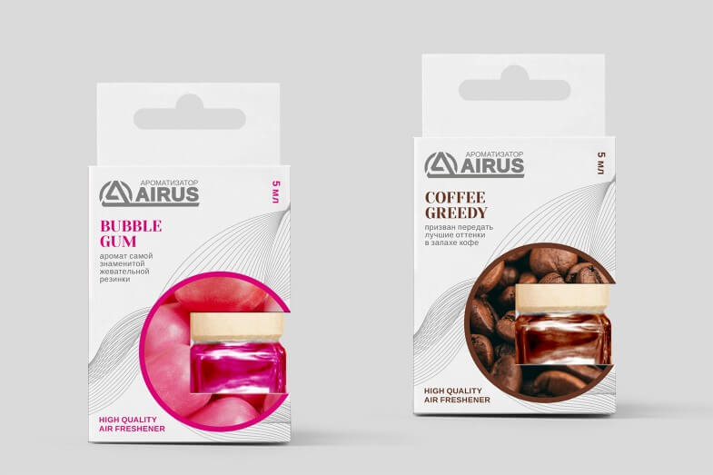 AIRUS - Упаковка и логотип для ароматизаторов воздуха